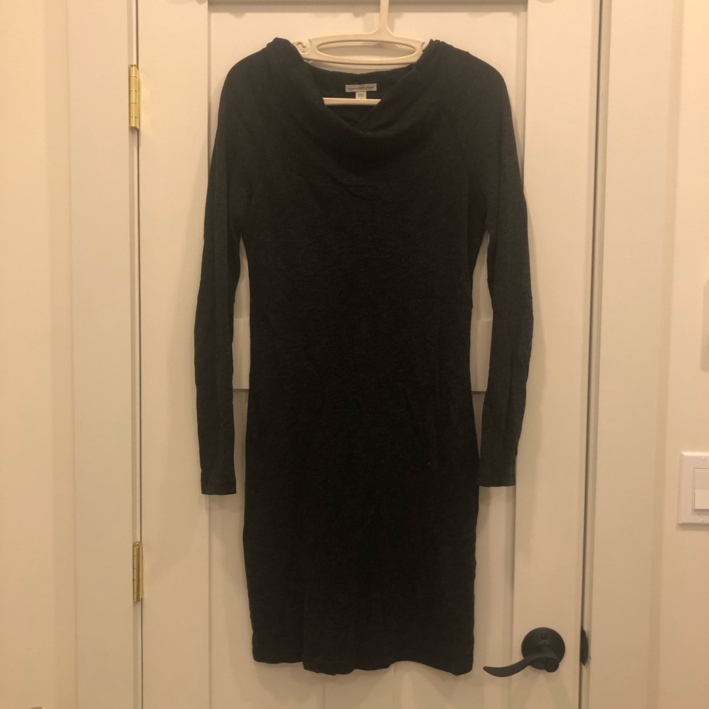 James Perse long sleeve body con dress wide neck